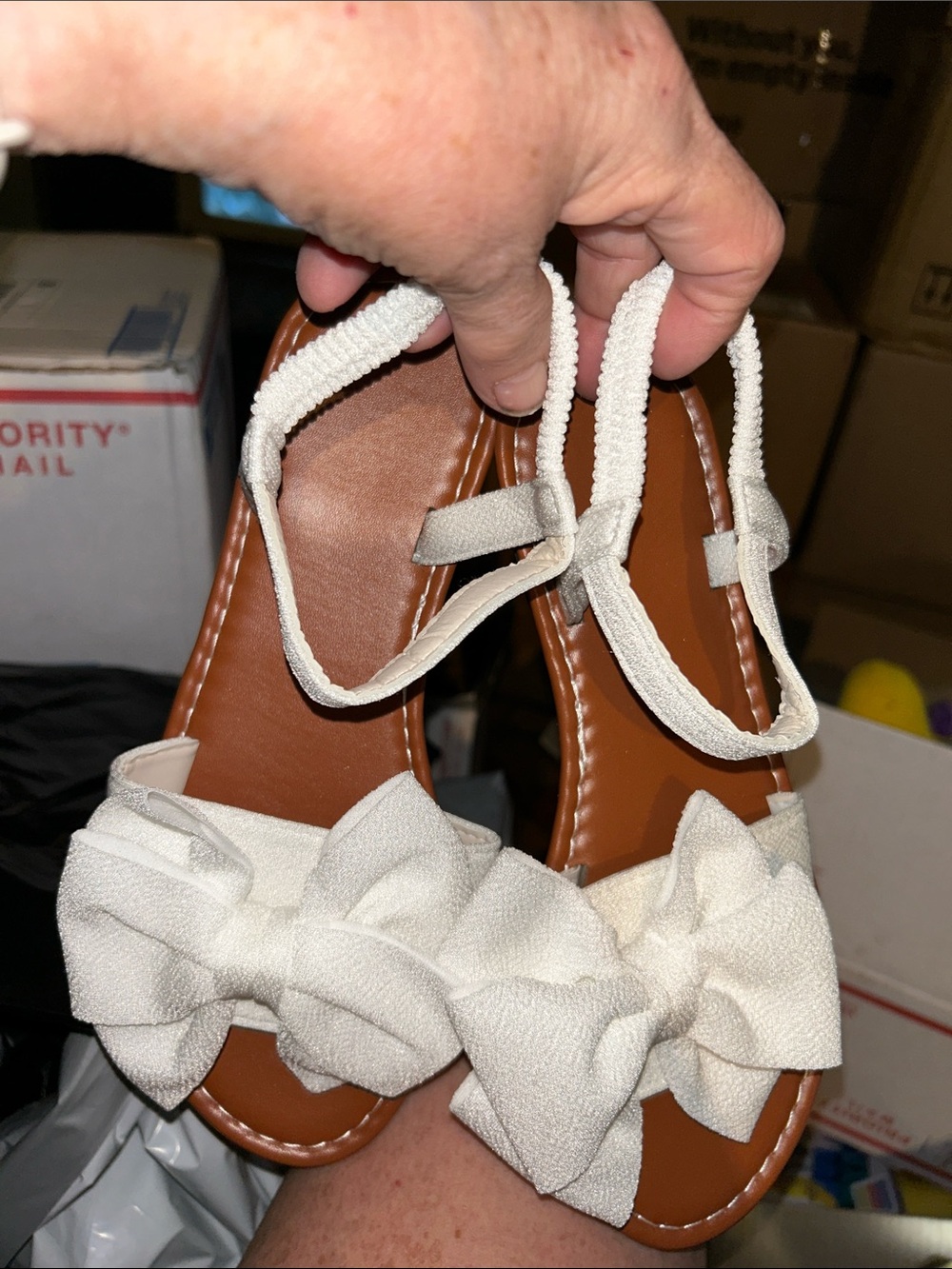 Women’s White Bow Strap Sandals